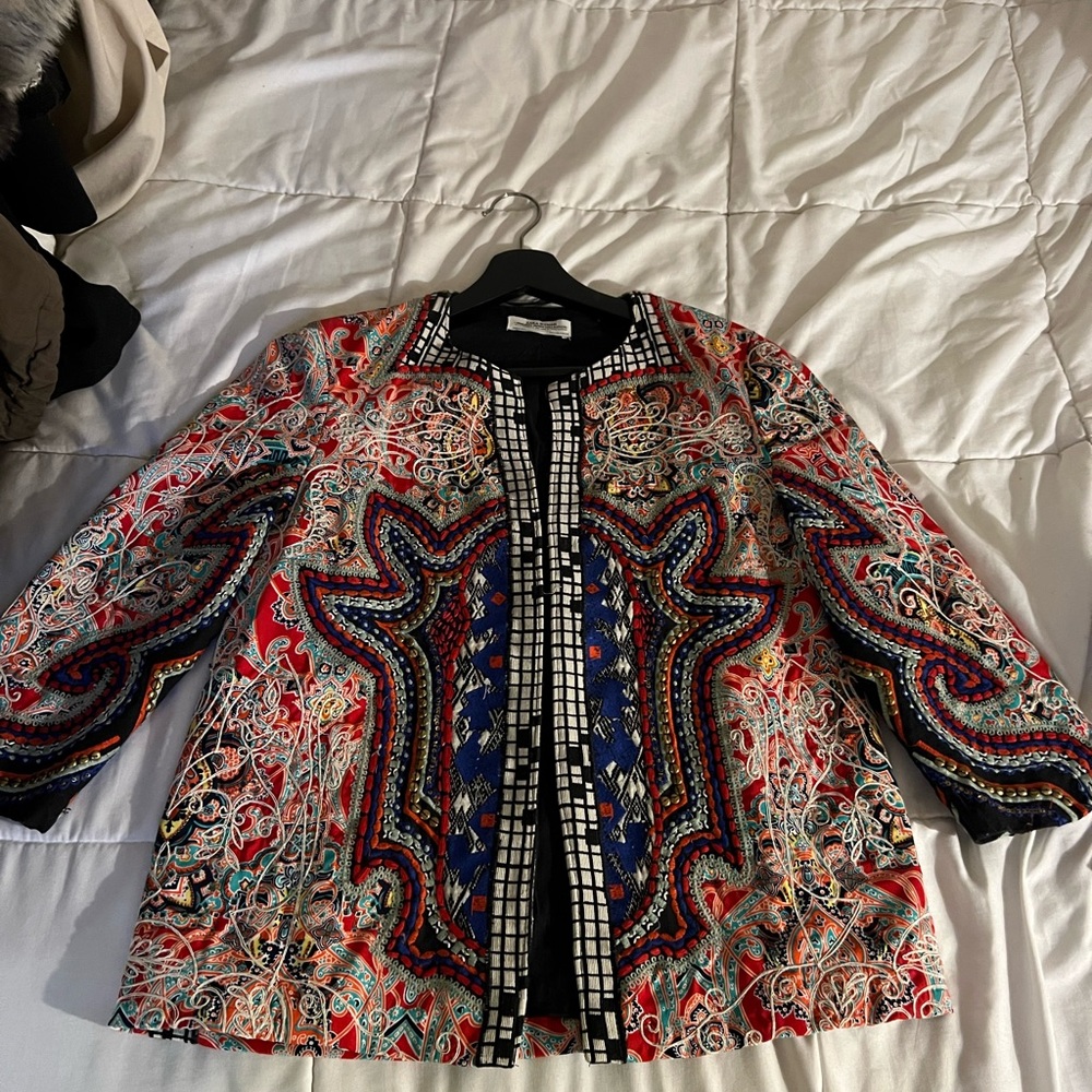 Zara embroidered premium denim jacket